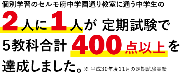 中学生の2人に1人が400点以上を達成