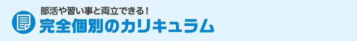 完全個別のカリキュラム